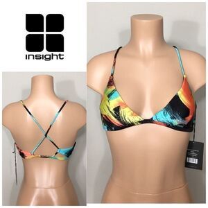 INSIGHT brush cameo pop triangle bikini top. NWT